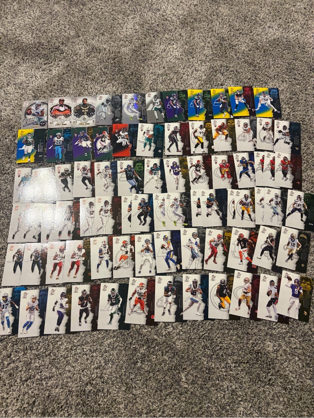 Lot of 79 Topps Signature Class 2025 football cards with 29 rookies
